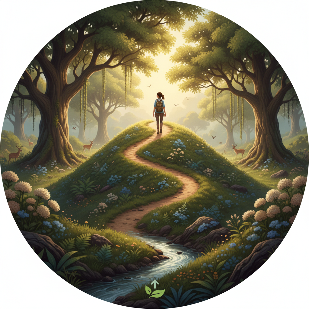 A serene and balanced image representing sustainab