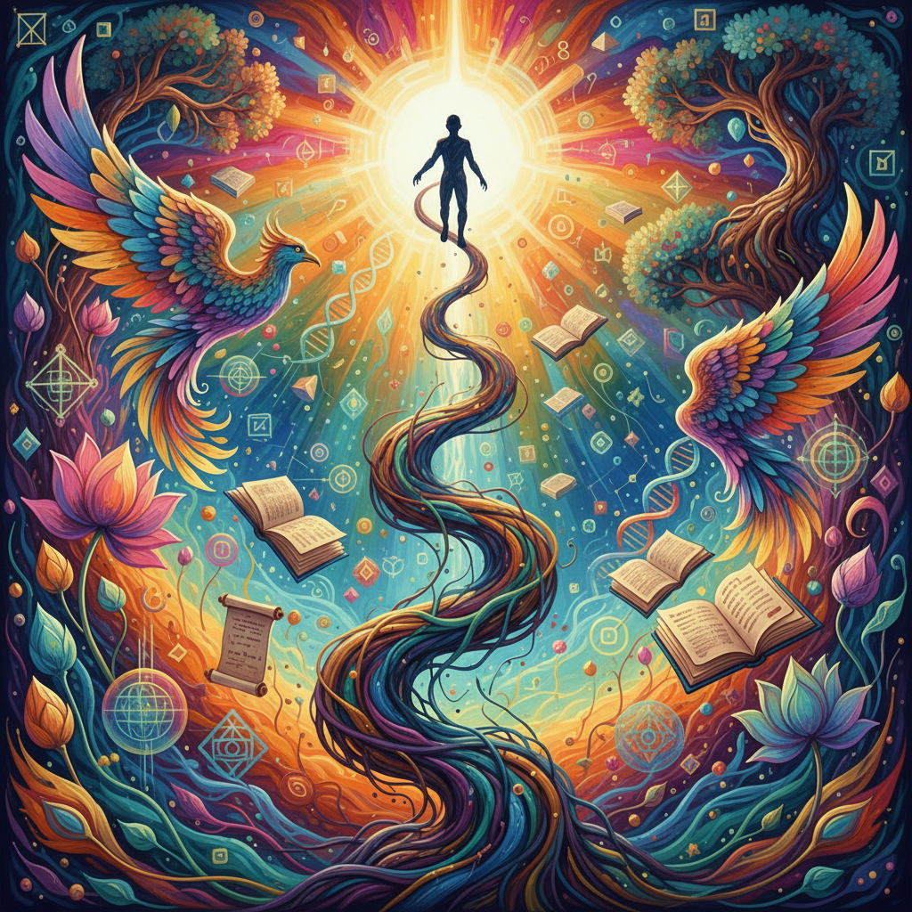 A vibrant, abstract image depicting personal growt